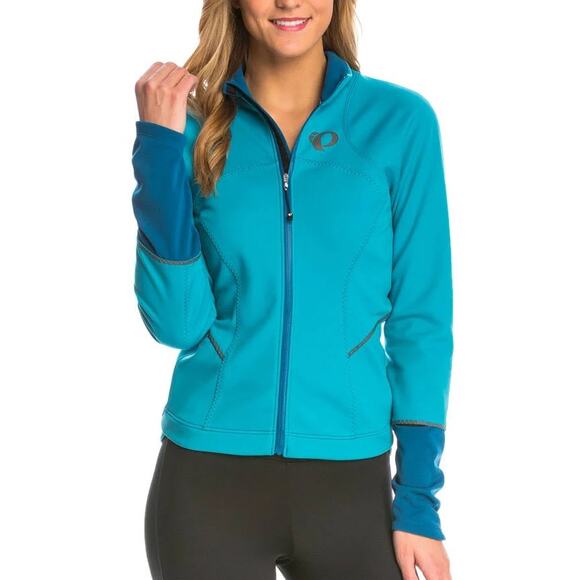 Pearl Izumi Blue Softshell Run Full Zip Athletic Jacket Pockets Size M - Picture 1 of 8